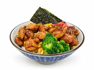 Teriyaki Chicken Don con broccoli e riso bianco